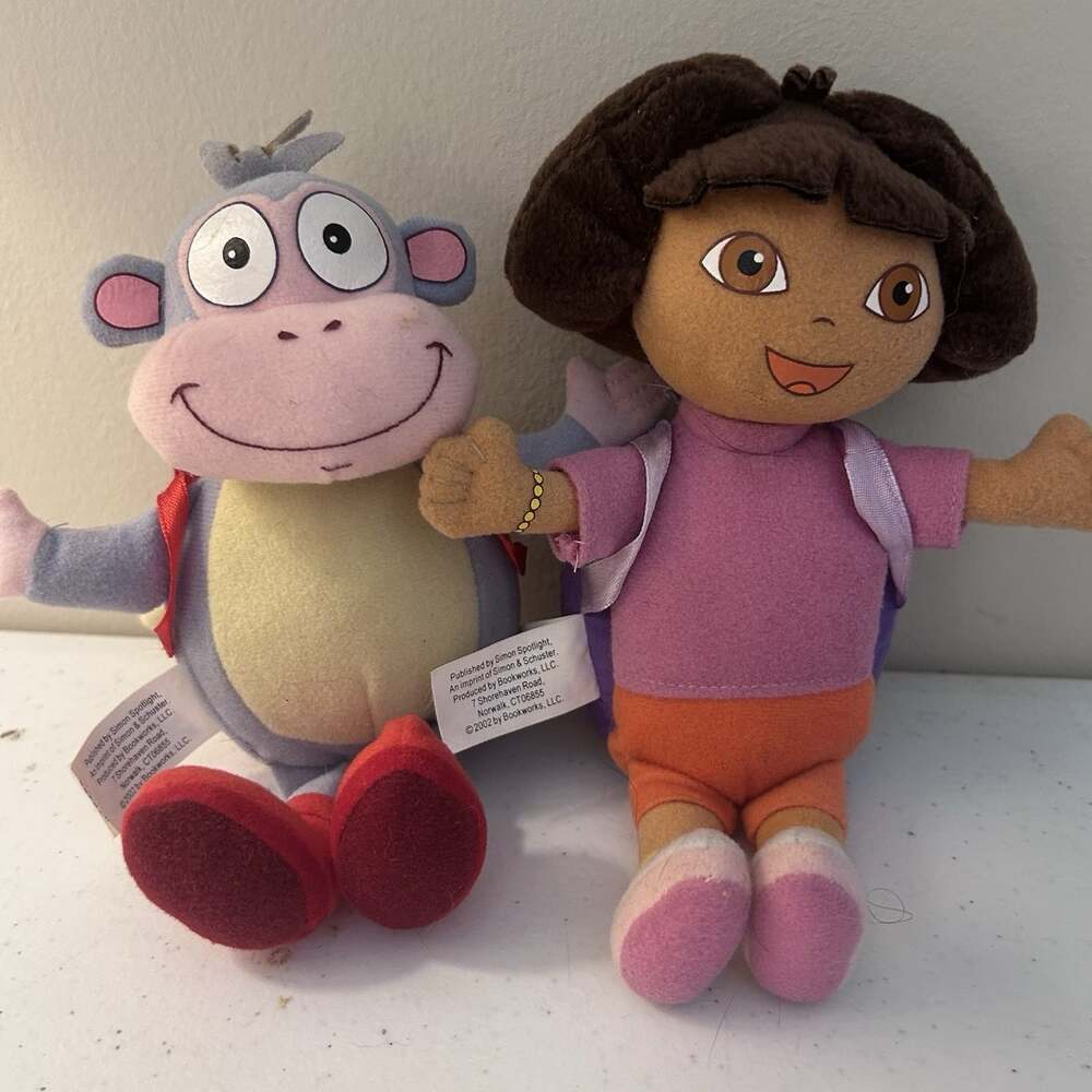 Dora the Explorer & Boots Plush 2002 Backpack Books / Bookworks Promo RARE